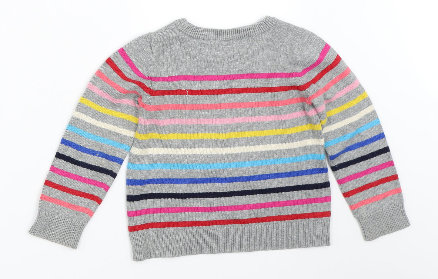 Gap Girls Grey Striped  Pullover Jumper Size 5 Years