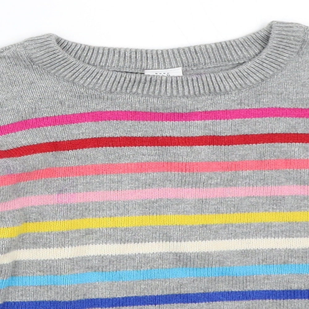 Gap Girls Grey Striped  Pullover Jumper Size 5 Years