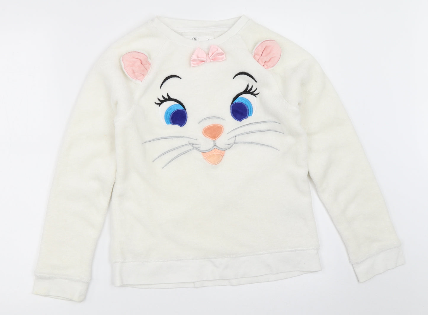 Disney Girls White Solid  Top Pyjama Top Size 12 Years
