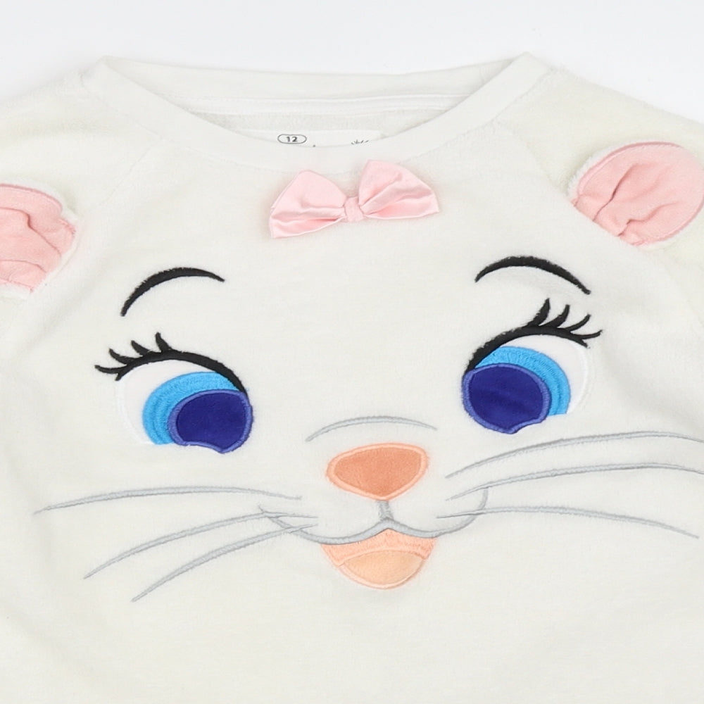 Disney Girls White Solid  Top Pyjama Top Size 12 Years