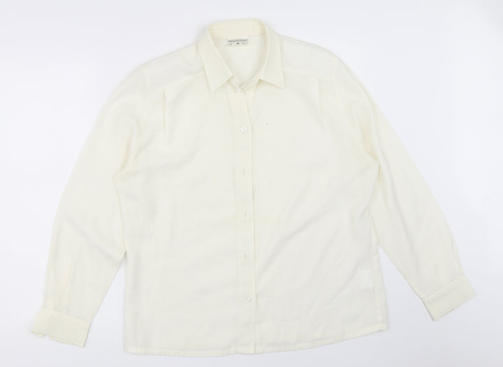 Sommermann Womens Ivory   Basic Button-Up Size 14