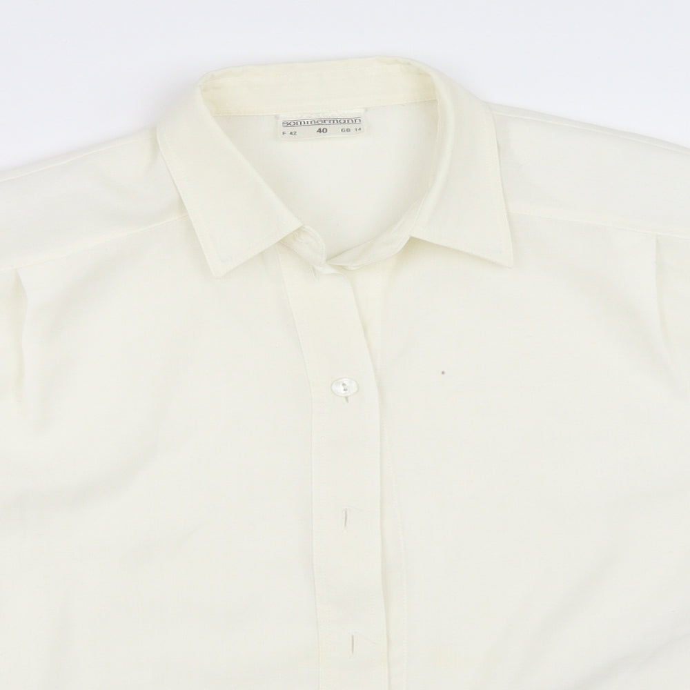 Sommermann Womens Ivory   Basic Button-Up Size 14