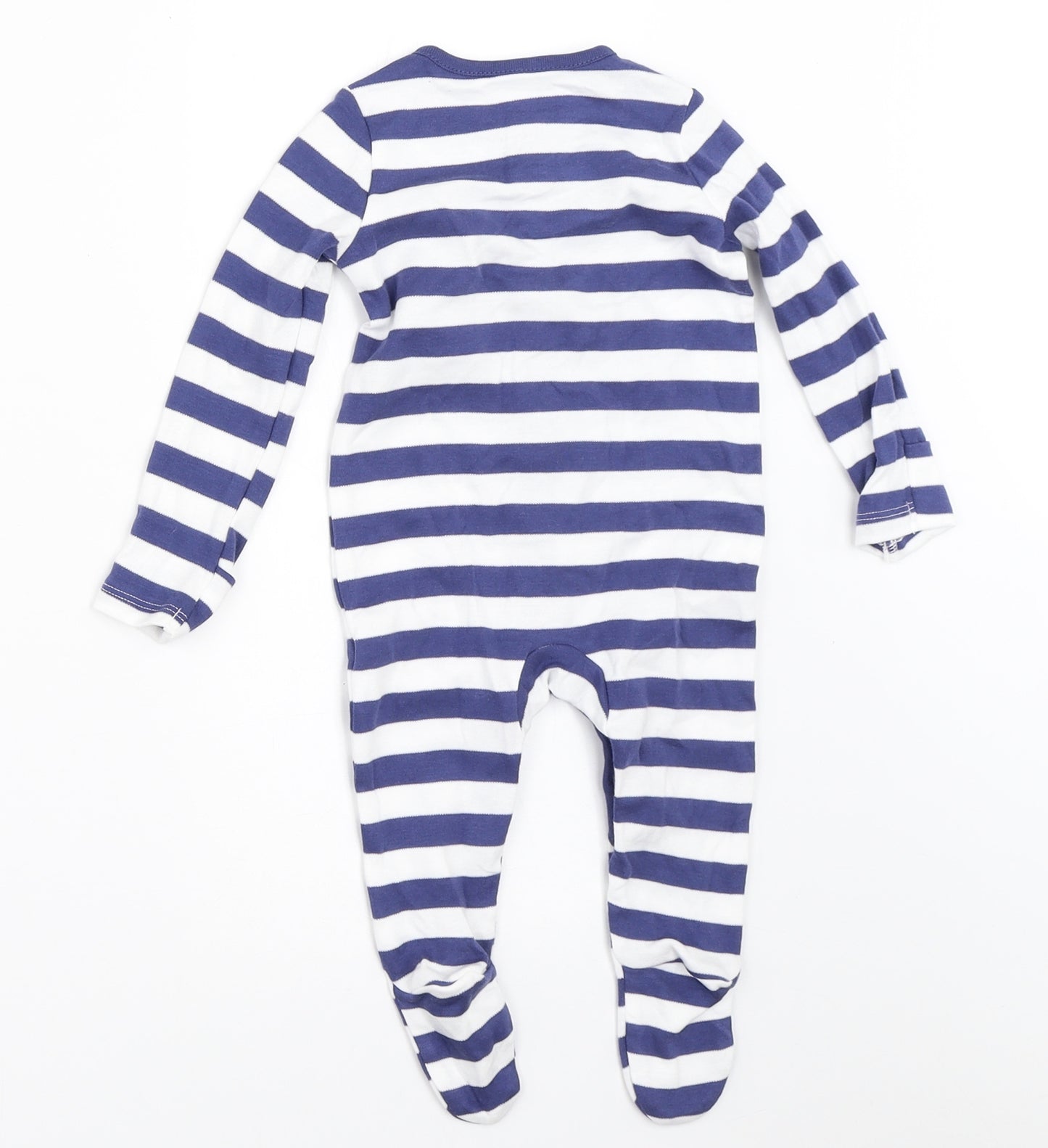 F&F Boys Blue Striped  Babygrow One-Piece Size 3-6 Months