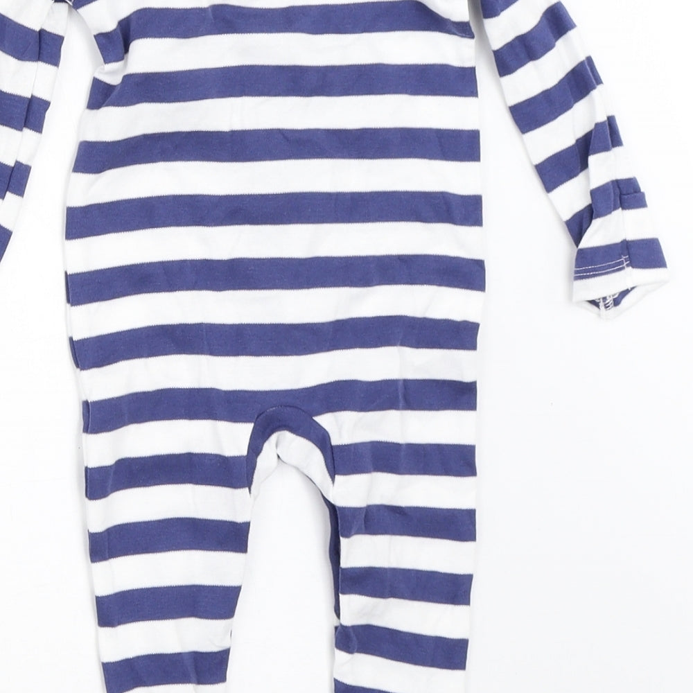 F&F Boys Blue Striped  Babygrow One-Piece Size 3-6 Months