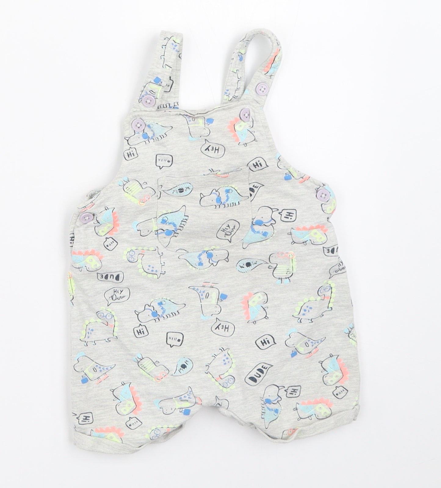 Peacocks Boys Grey   Dungaree One-Piece Size 3-6 Months