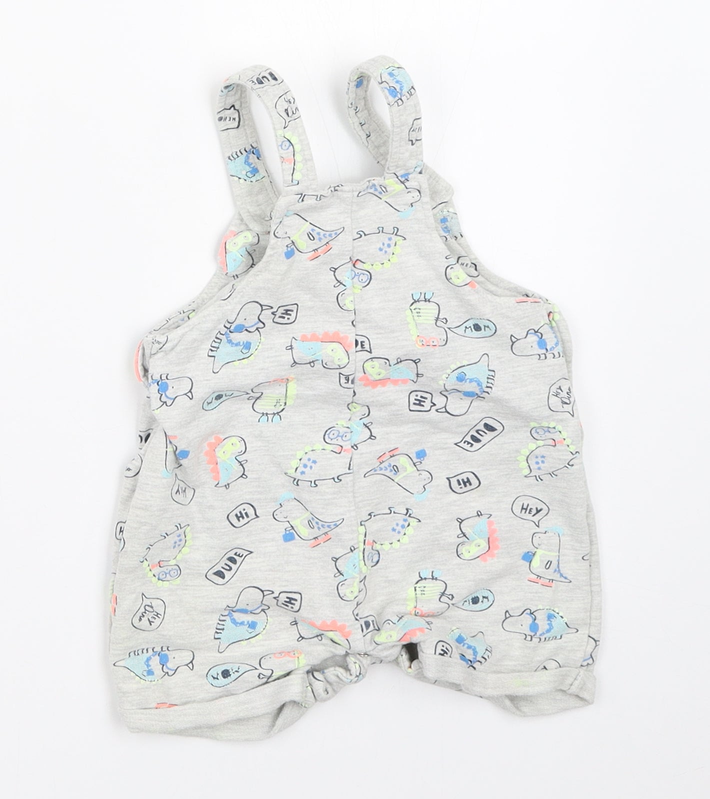 Peacocks Boys Grey   Dungaree One-Piece Size 3-6 Months