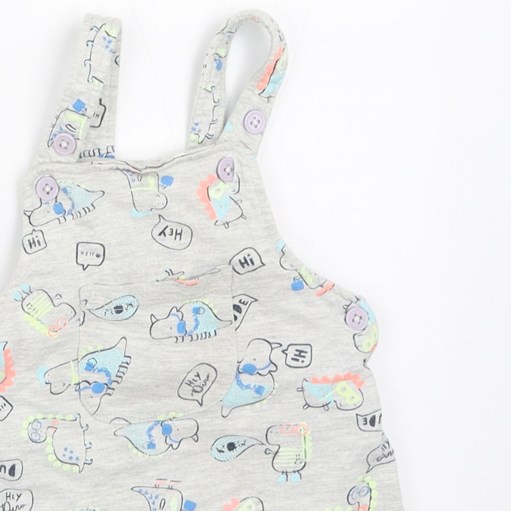Peacocks Boys Grey   Dungaree One-Piece Size 3-6 Months