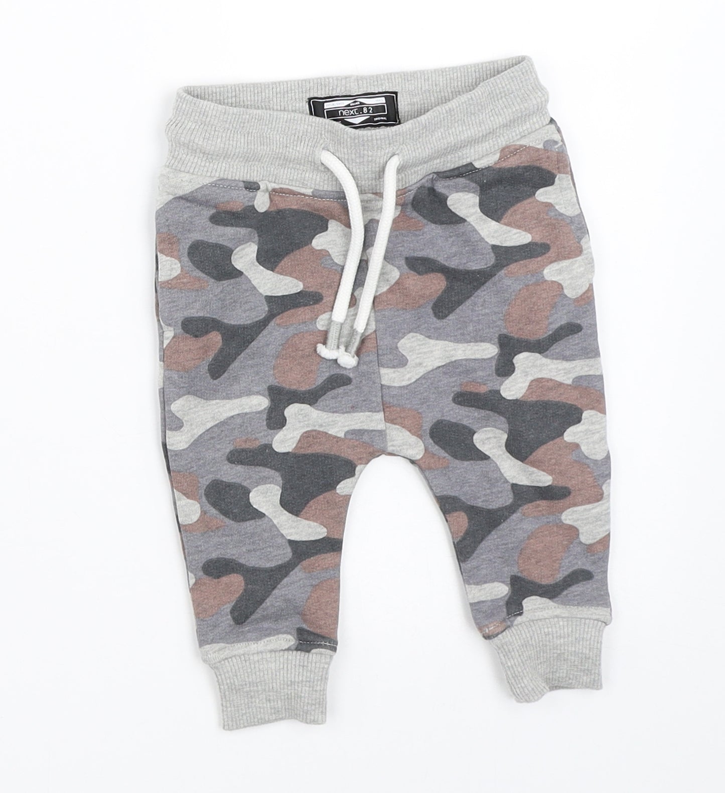 NEXT Boys Grey Camouflage  Jogger Trousers Size 6-9 Months