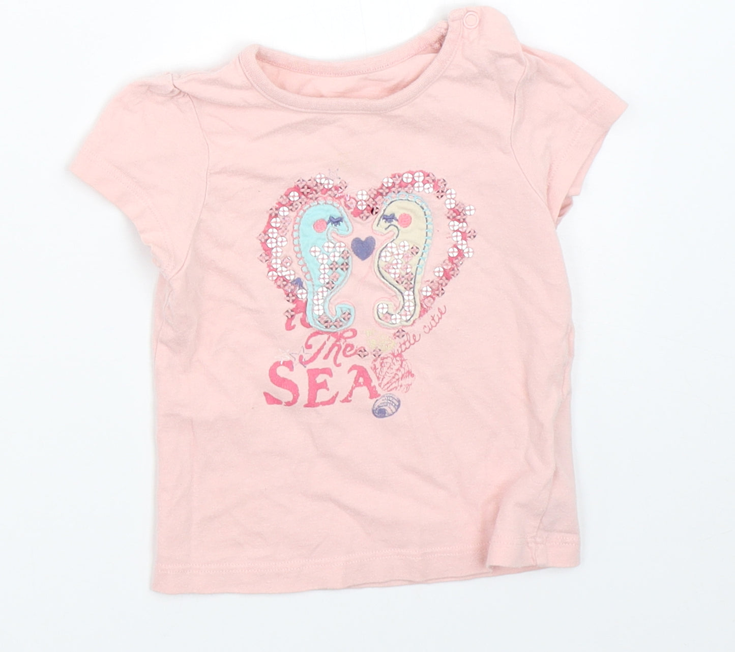 Mothercare Girls Pink   Basic T-Shirt Size 9-12 Months