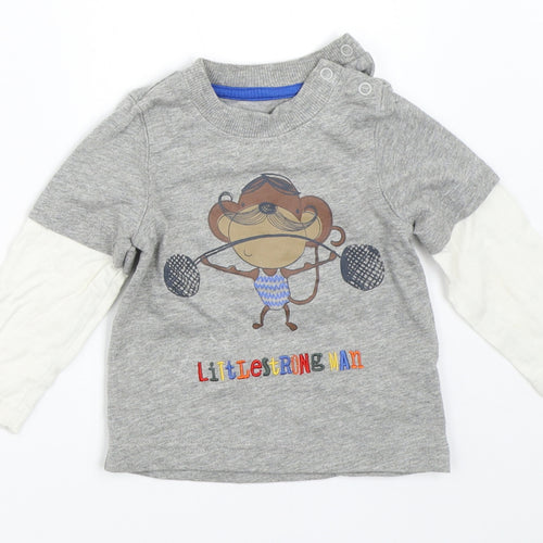 Mothercare Boys Grey   Basic T-Shirt Size 6-9 Months