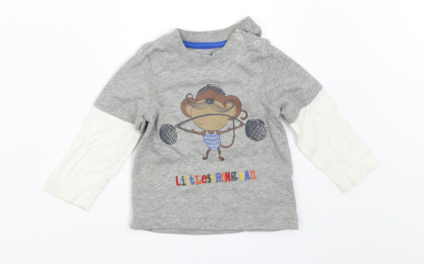 Mothercare Boys Grey   Basic T-Shirt Size 6-9 Months