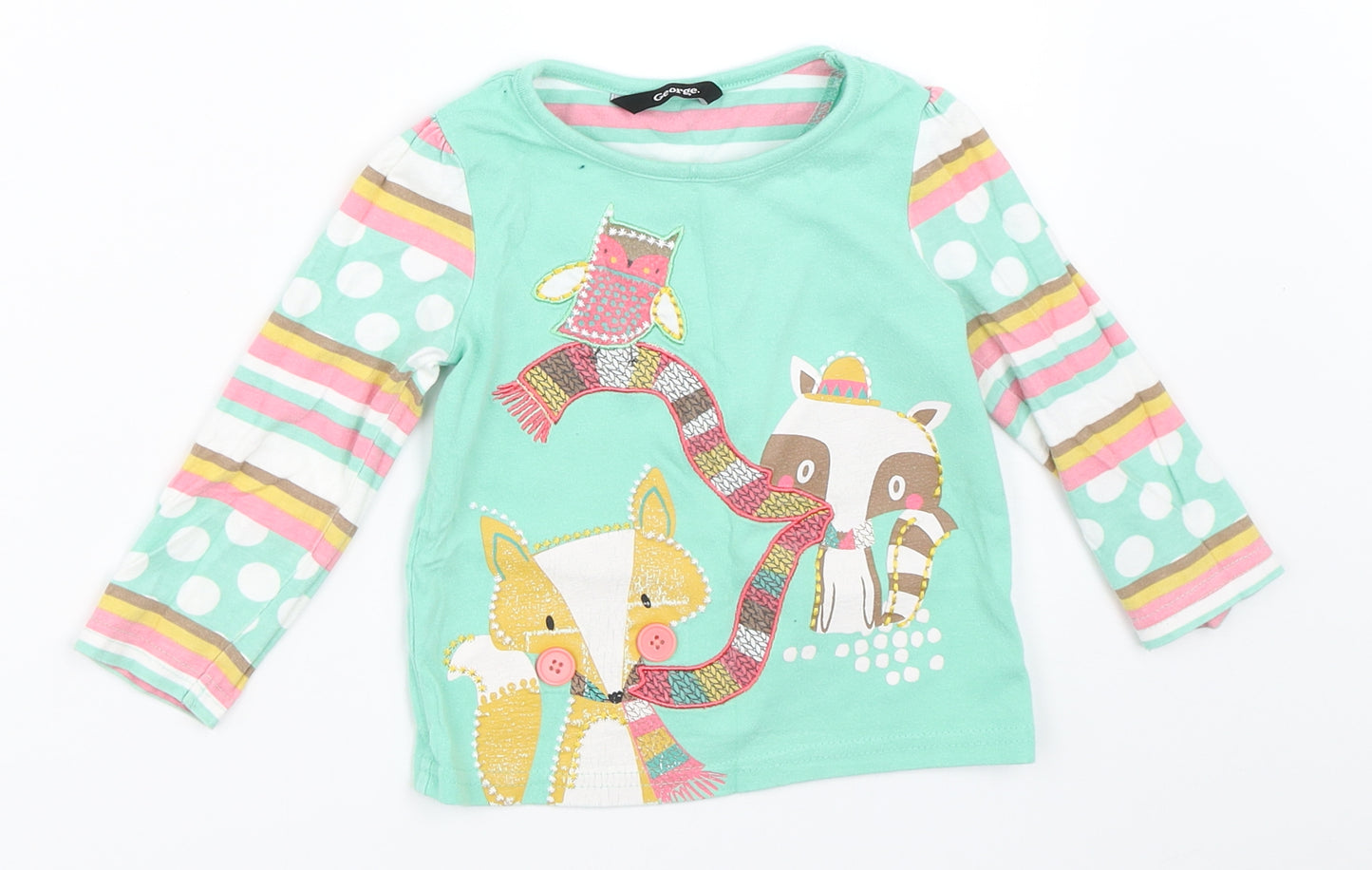 George Girls Green   Basic T-Shirt Size 18-24 Months