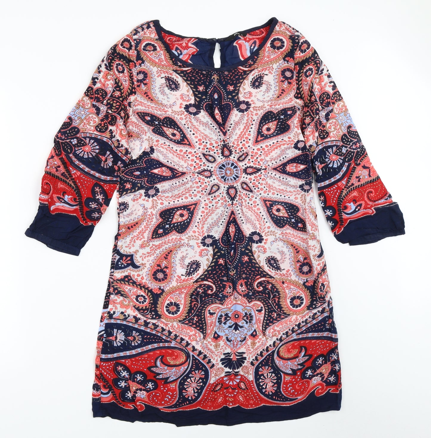 M&Co Womens Blue Geometric  Shift  Size 10