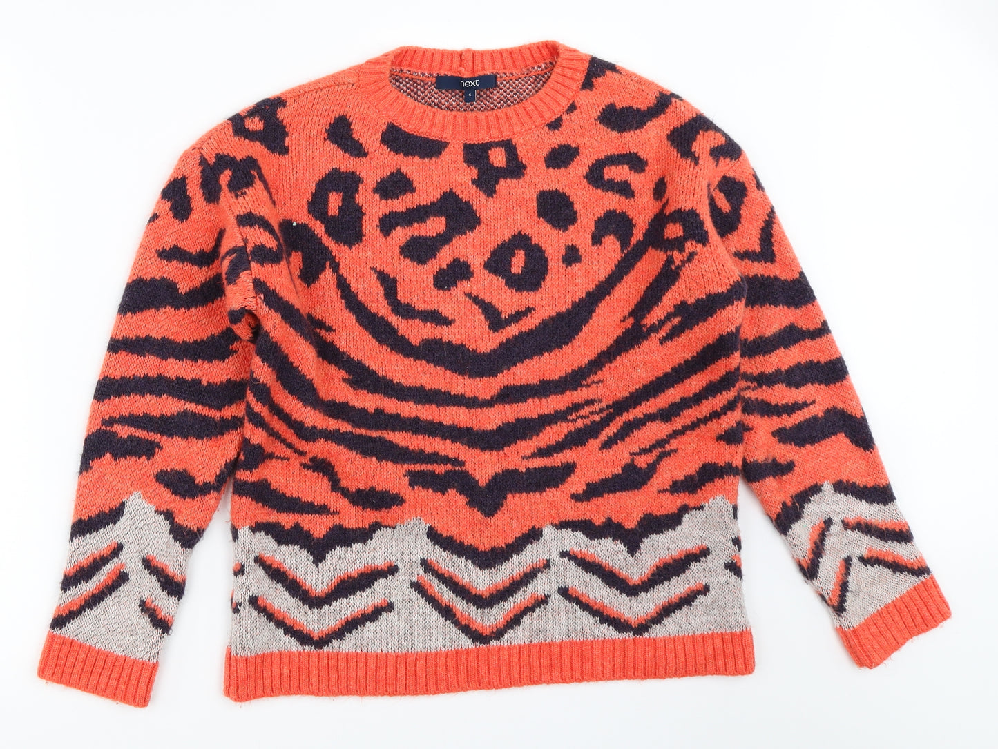 NEXT Womens Orange Animal Print  Pullover Jumper Size S
