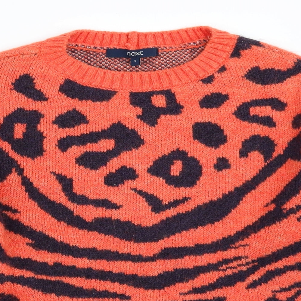 NEXT Womens Orange Animal Print  Pullover Jumper Size S