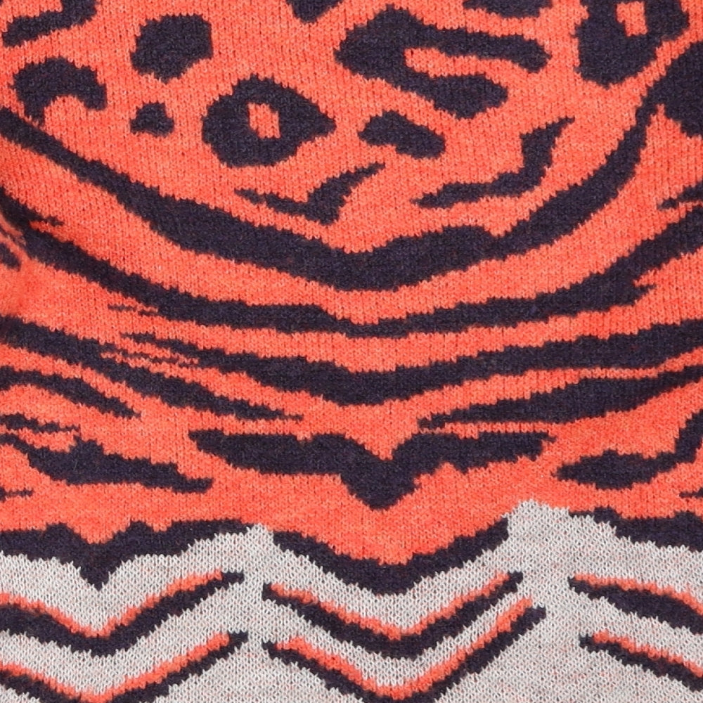 NEXT Womens Orange Animal Print  Pullover Jumper Size S