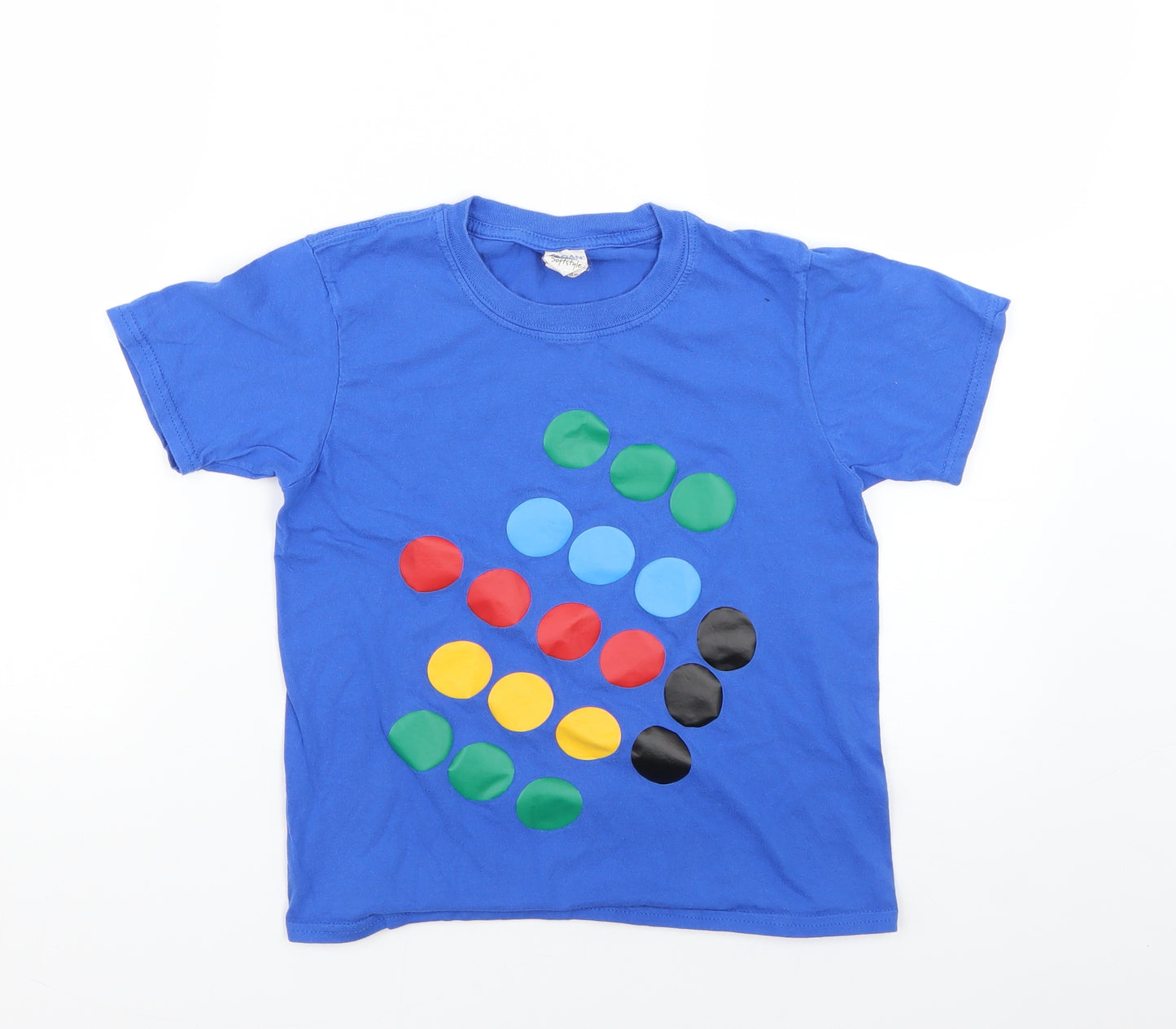 Gildan Boys Blue Geometric  Basic T-Shirt Size 6 Years