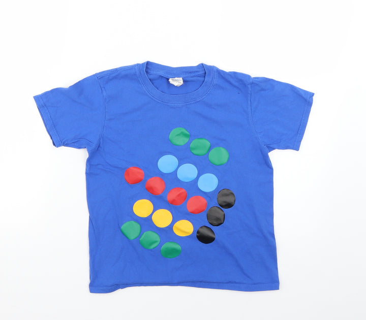 Gildan Boys Blue Geometric  Basic T-Shirt Size 6 Years