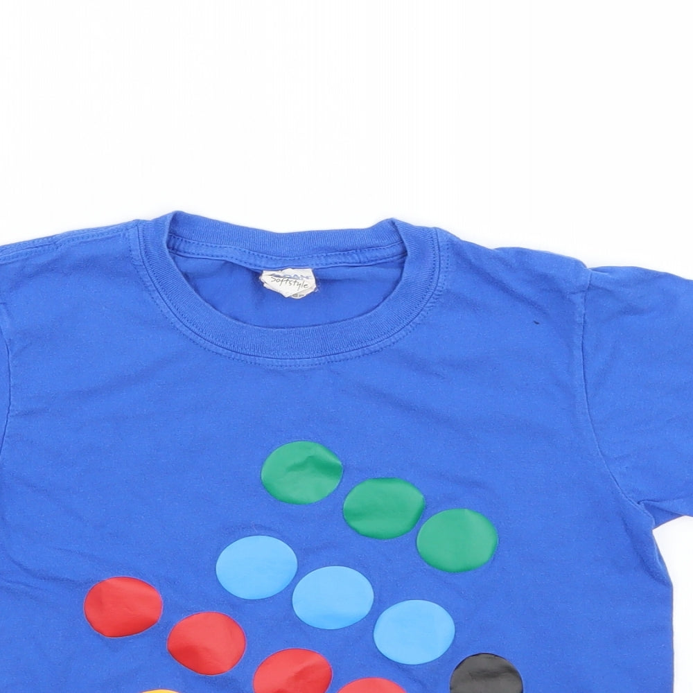 Gildan Boys Blue Geometric  Basic T-Shirt Size 6 Years