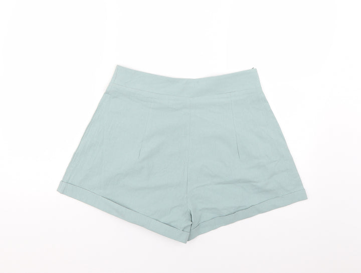 SheIn Womens Green Cut-Off Shorts Size M