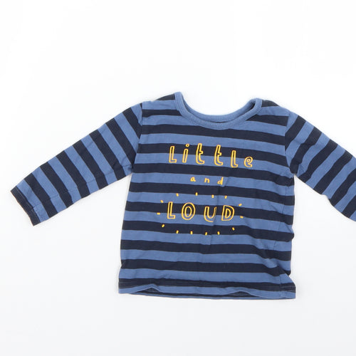 George Baby Blue Striped  Basic T-Shirt Size 6-9 Months