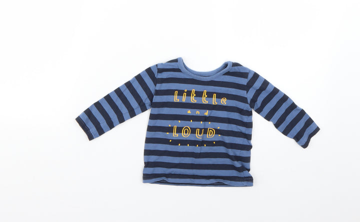 George Baby Blue Striped  Basic T-Shirt Size 6-9 Months