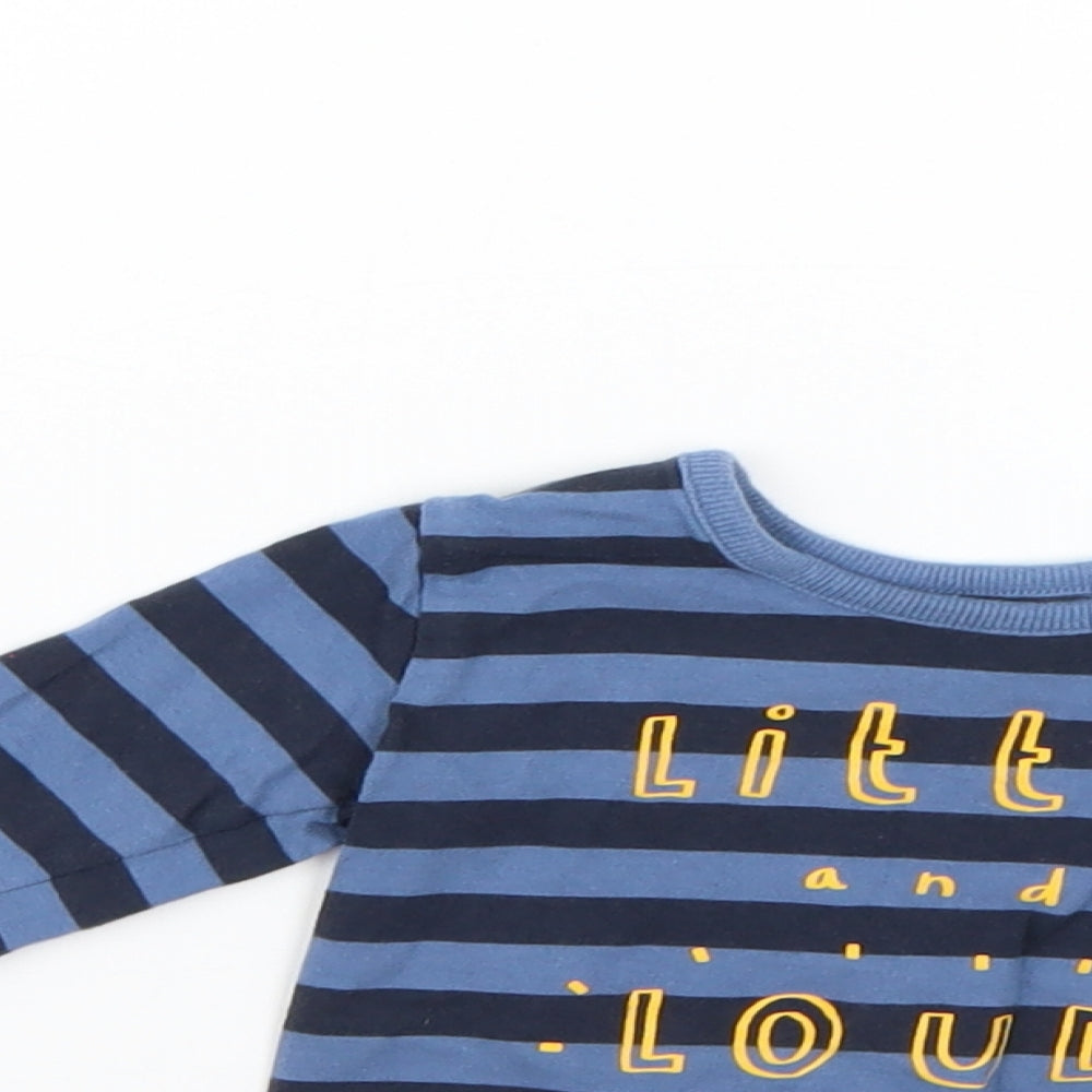 George Baby Blue Striped  Basic T-Shirt Size 6-9 Months