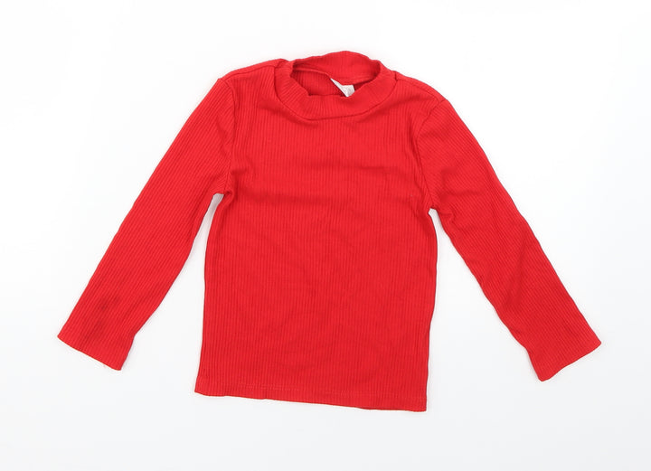 F&F Girls Red Basic T-Shirt Size 3-4 Years