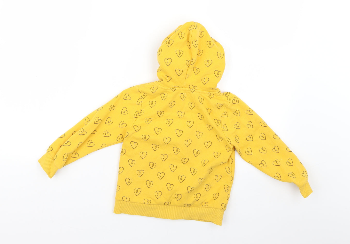 George Girls Yellow Geometric  Full Zip Hoodie Size 2-3 Years
