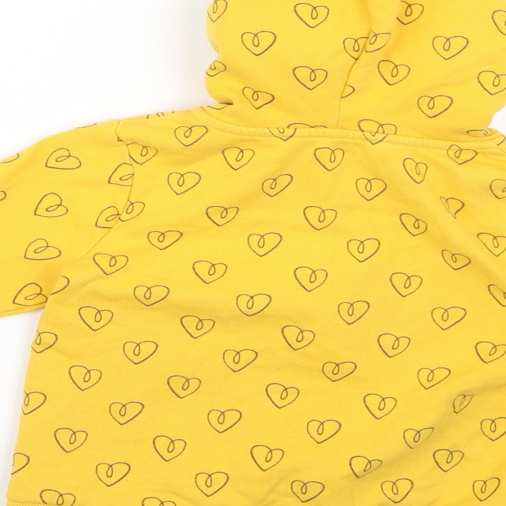 George Girls Yellow Geometric  Full Zip Hoodie Size 2-3 Years