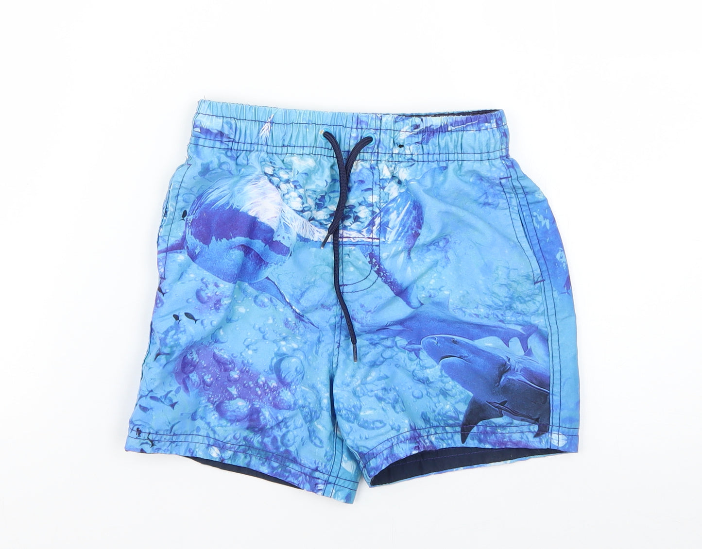 George Boys Blue Geometric  Sweat Shorts Size 5-6 Years