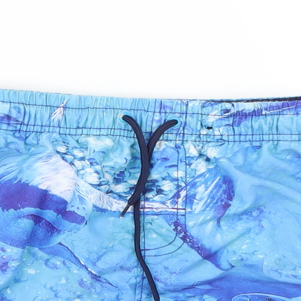 George Boys Blue Geometric  Sweat Shorts Size 5-6 Years