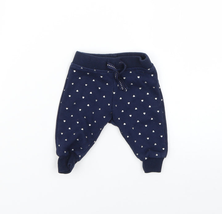 Primark Baby Blue Geometric  Jogger Trousers Size 0-3 Months