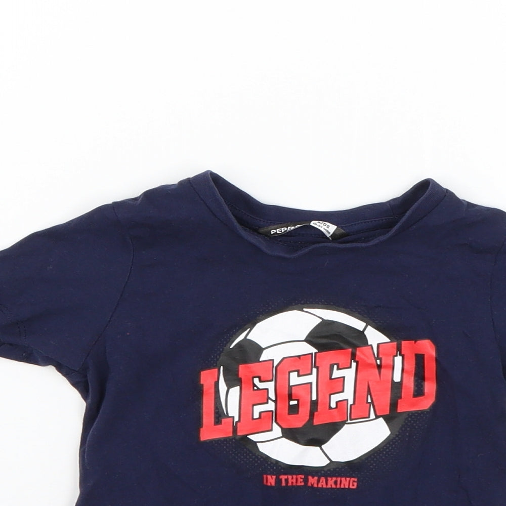 Pep & Co Baby Blue Geometric  Basic T-Shirt Size 18-24 Months