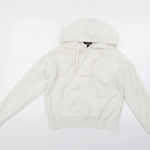 Lipsy Womens White   Pullover Hoodie Size S