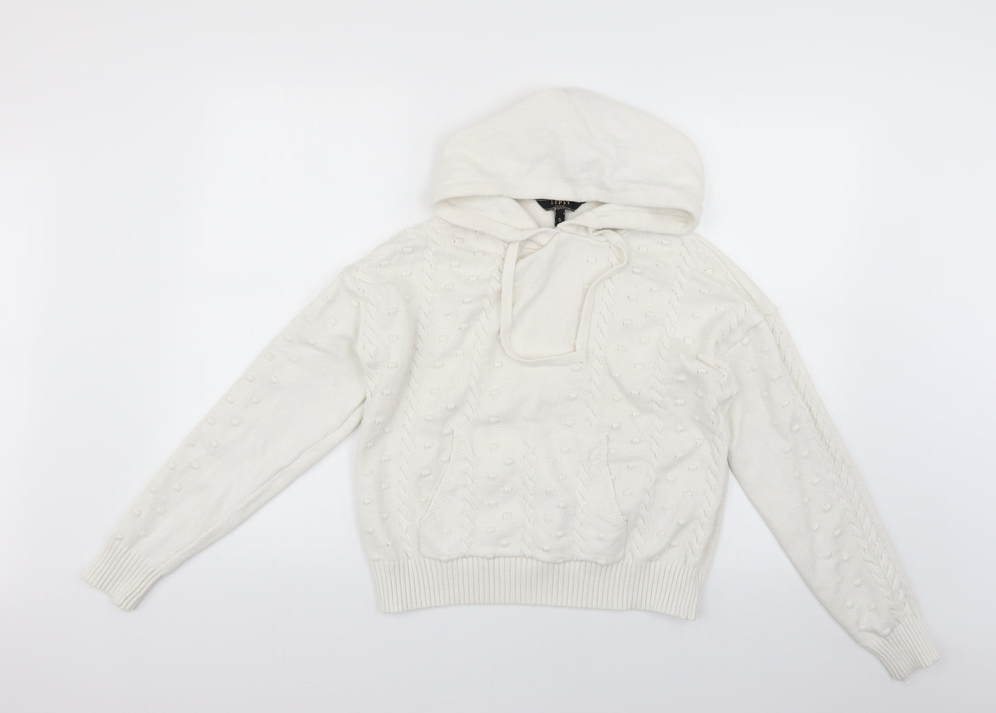 Lipsy Womens White   Pullover Hoodie Size S