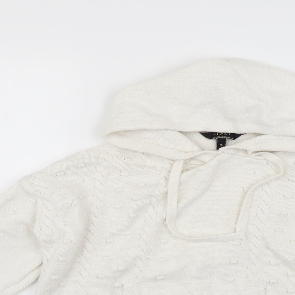 Lipsy Womens White   Pullover Hoodie Size S