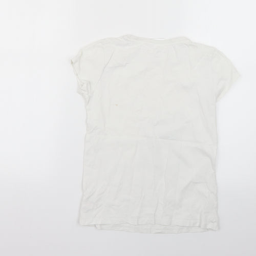 me to you Girls White Geometric  Basic T-Shirt Size 10-11 Years