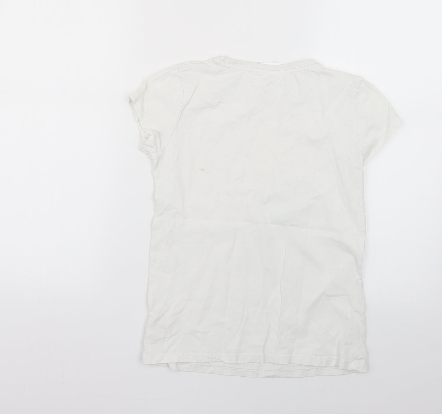 me to you Girls White Geometric  Basic T-Shirt Size 10-11 Years
