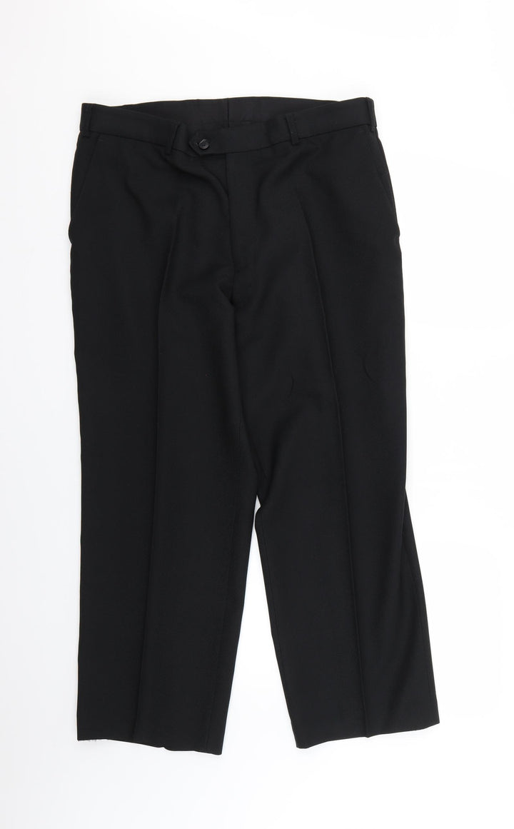 greenwoods Mens Black Trousers Size 36 L22 in