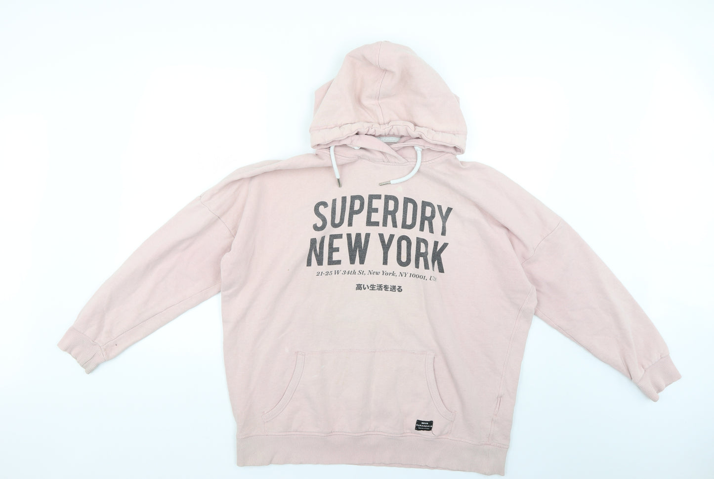 Superdry Womens Pink Geometric  Pullover Hoodie Size 12