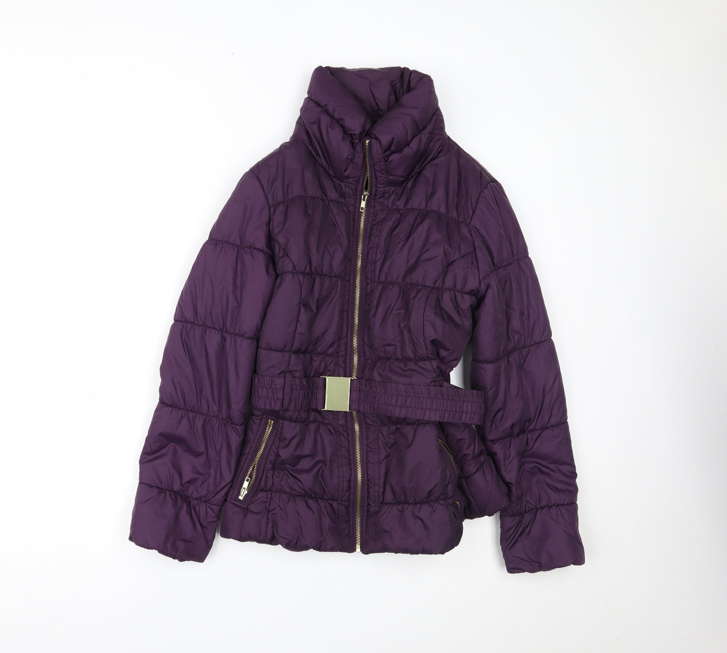 Marks and Spencer Womens Purple   Puffer Jacket Coat Size M