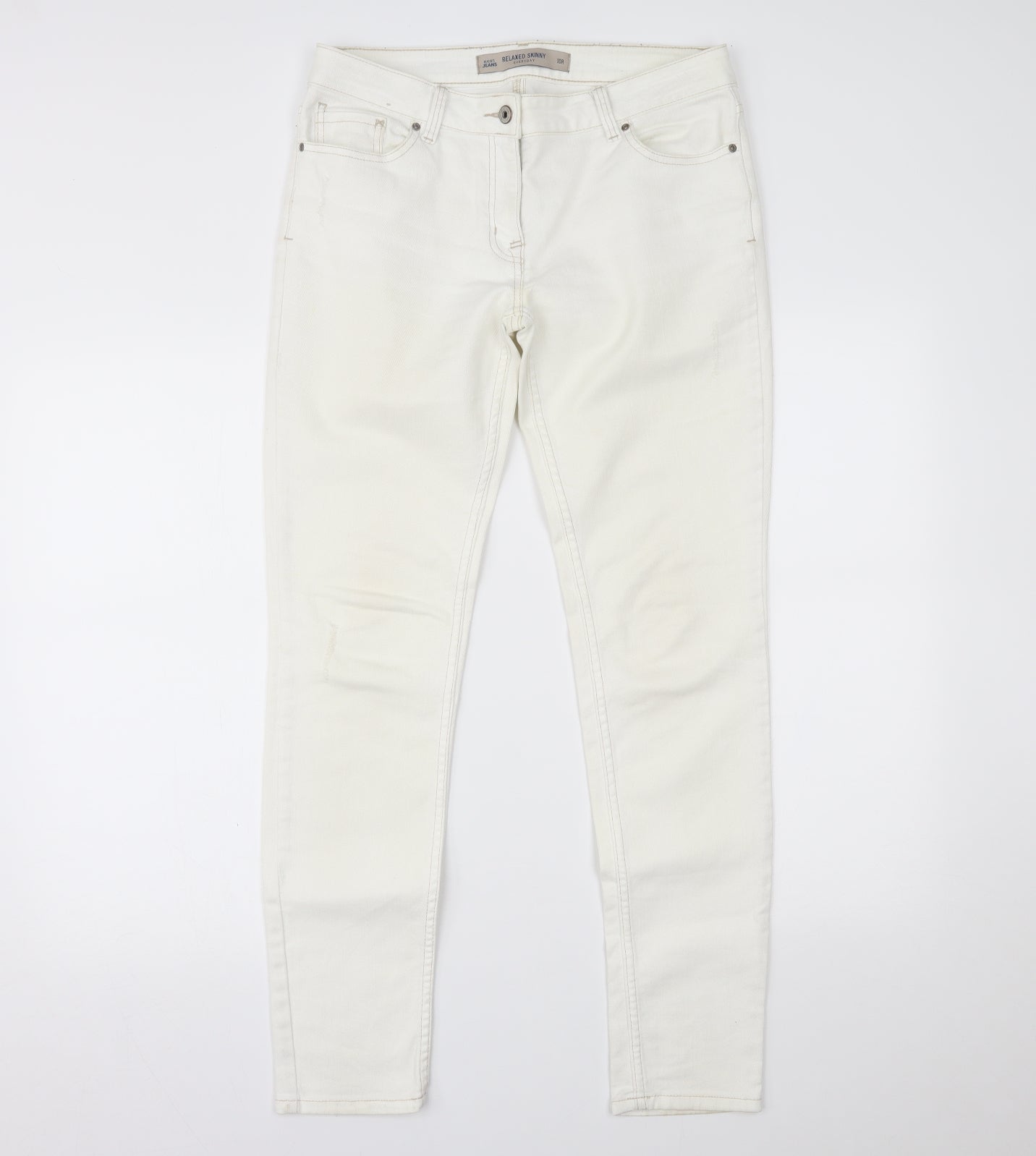 NEXT Womens White  Denim Skinny Jeans Size 10 L28 in