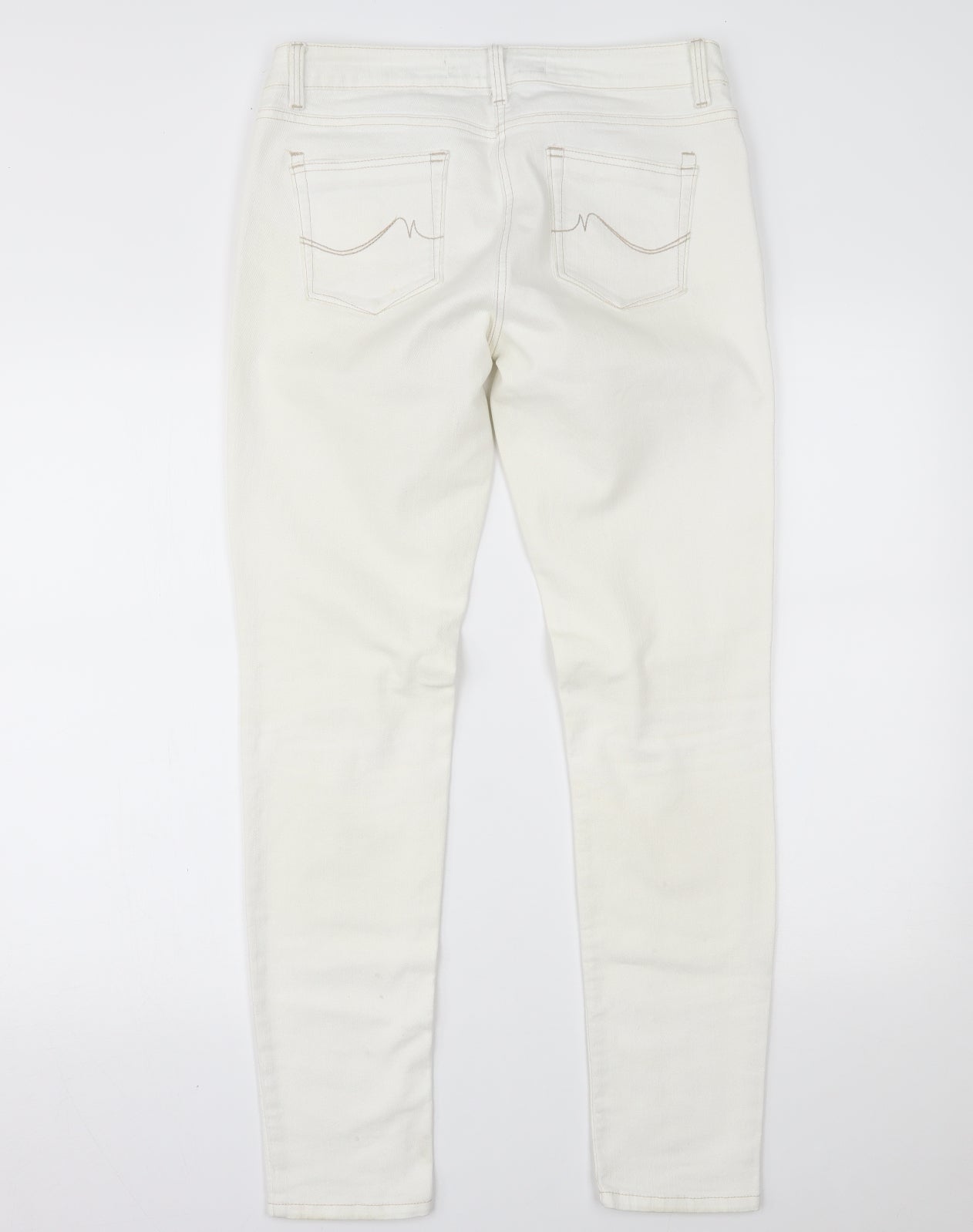 NEXT Womens White  Denim Skinny Jeans Size 10 L28 in