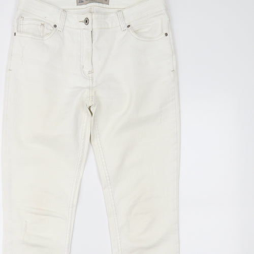 NEXT Womens White  Denim Skinny Jeans Size 10 L28 in