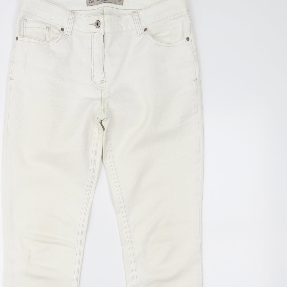 NEXT Womens White  Denim Skinny Jeans Size 10 L28 in
