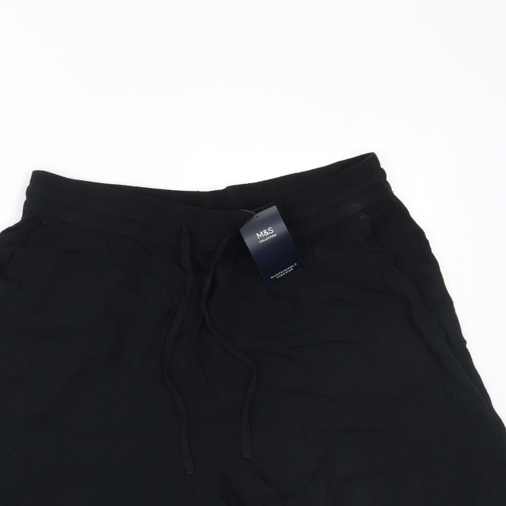 Marks and Spencer Womens Black   Paperbag Shorts Size 10