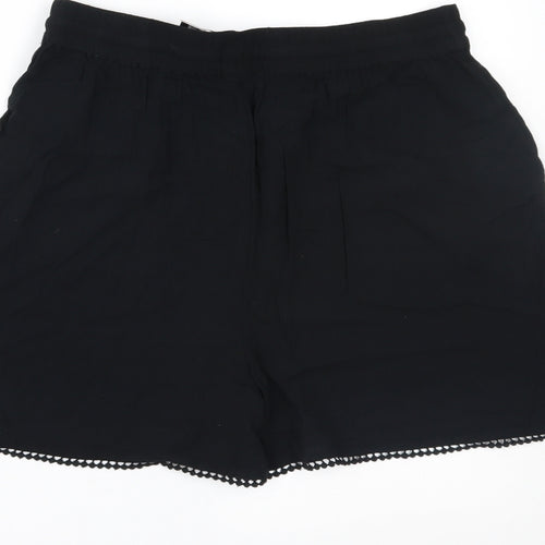 Marks and Spencer Womens Black   Paperbag Shorts Size 10