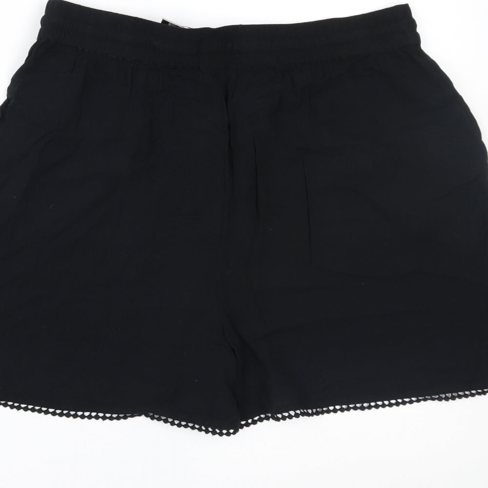 Marks and Spencer Womens Black   Paperbag Shorts Size 10