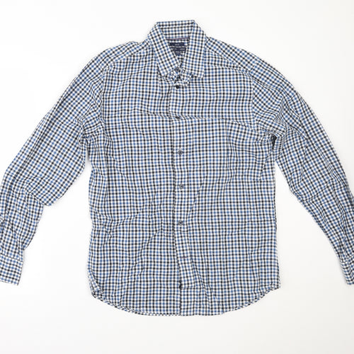 Gap Mens Blue Check   Button-Up Size M